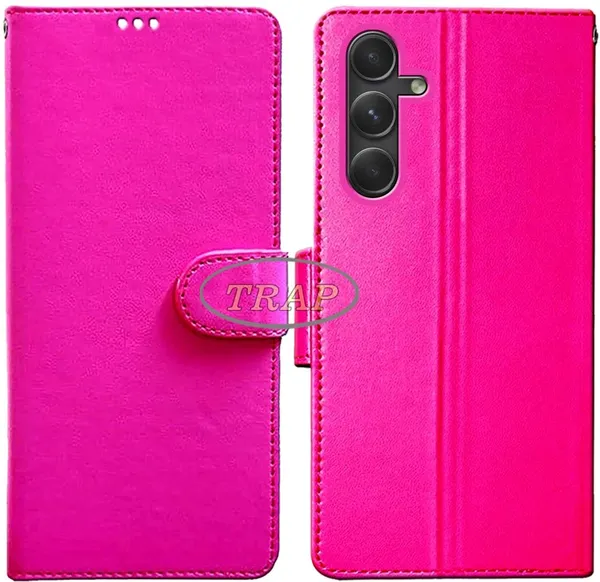 Pink_Artificial_Leather_Samsung_M54_5G_Flip_Cover