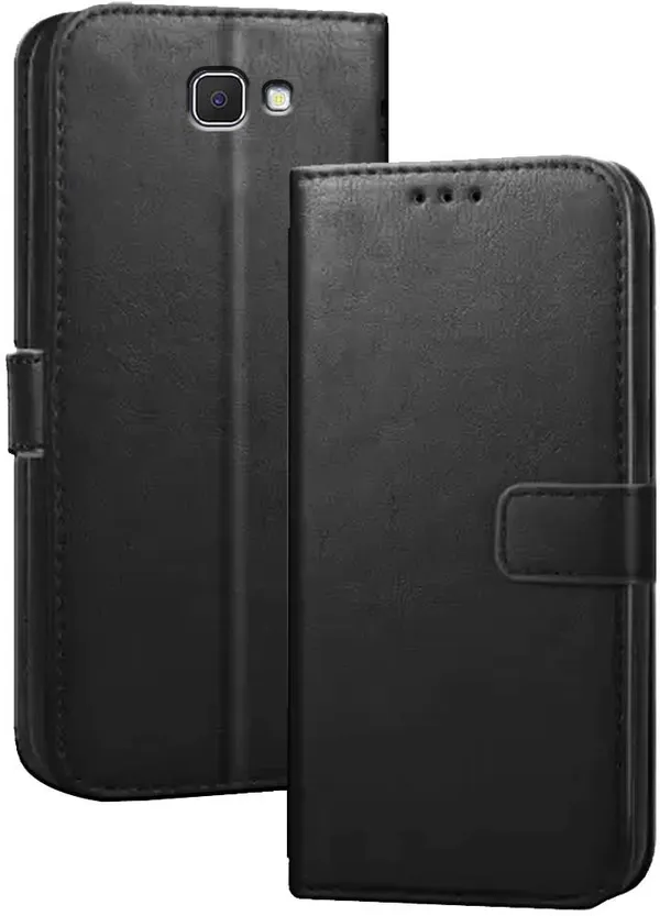 Black_Artificial_Leather_Samsung_Galaxy_On_Nxt_Flip_Cover