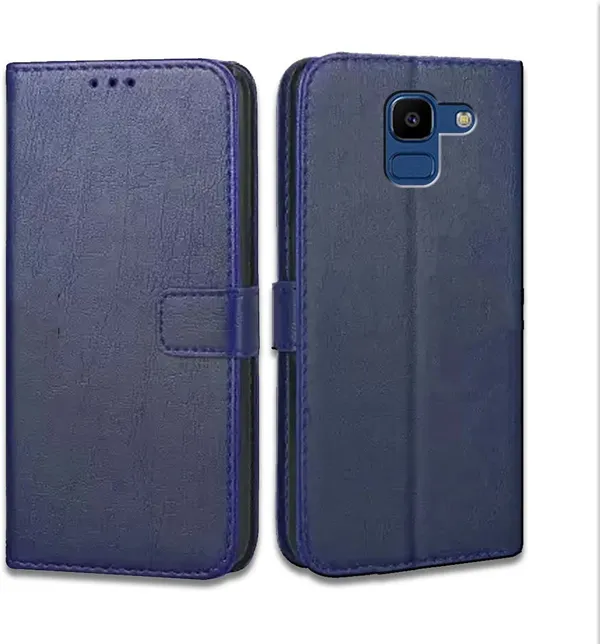 Blue_Artificial_Leather_Samsung_Galaxy_On6_Flip_Cover