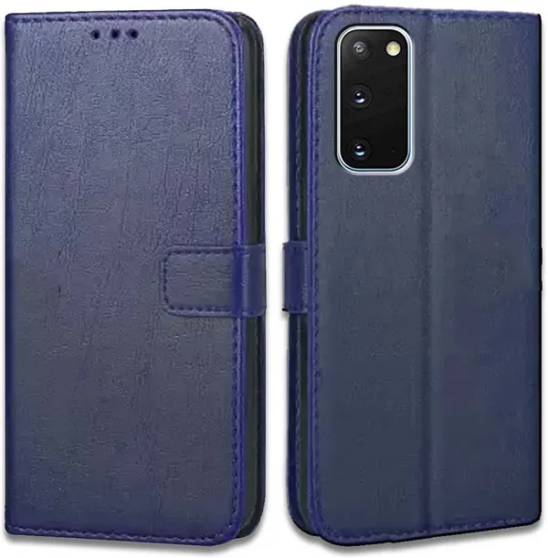 Blue_Artificial_Leather_Samsung_Galaxy_S20_Flip_Cover