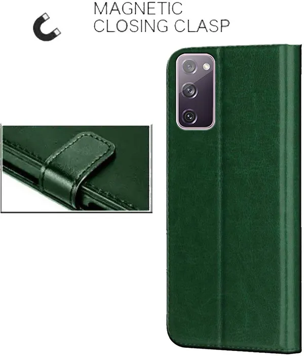 Green_Artificial_Leather_Samsung_S20_FE_Back_Cover