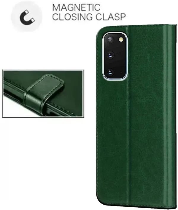 Green_Artificial_Leather_Samsung_Galaxy_S20_Flip_Cover