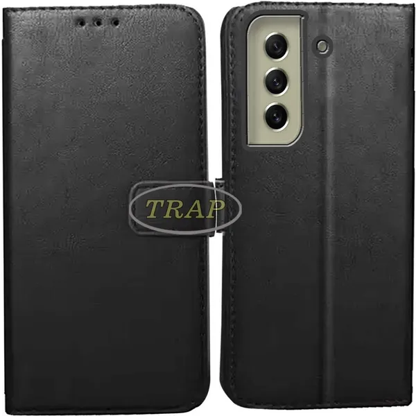 Black_Artificial_Leather_Samsung_S21_5G_Back_Cover