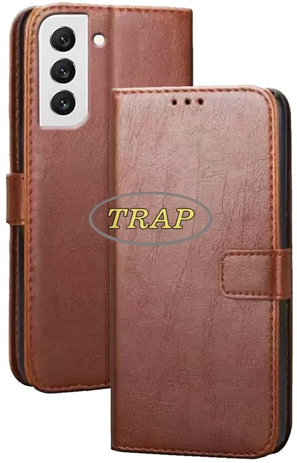 Brown_Artificial_Leather_Samsung_S22_Back_Cover