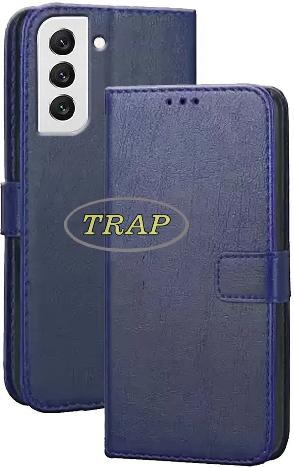 Blue_Artificial_Leather_Samsung_S22_Plus_Back_Cover