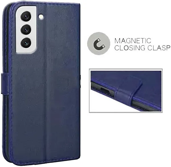 Blue_Artificial_Leather_Samsung_S22_Plus_Back_Cover