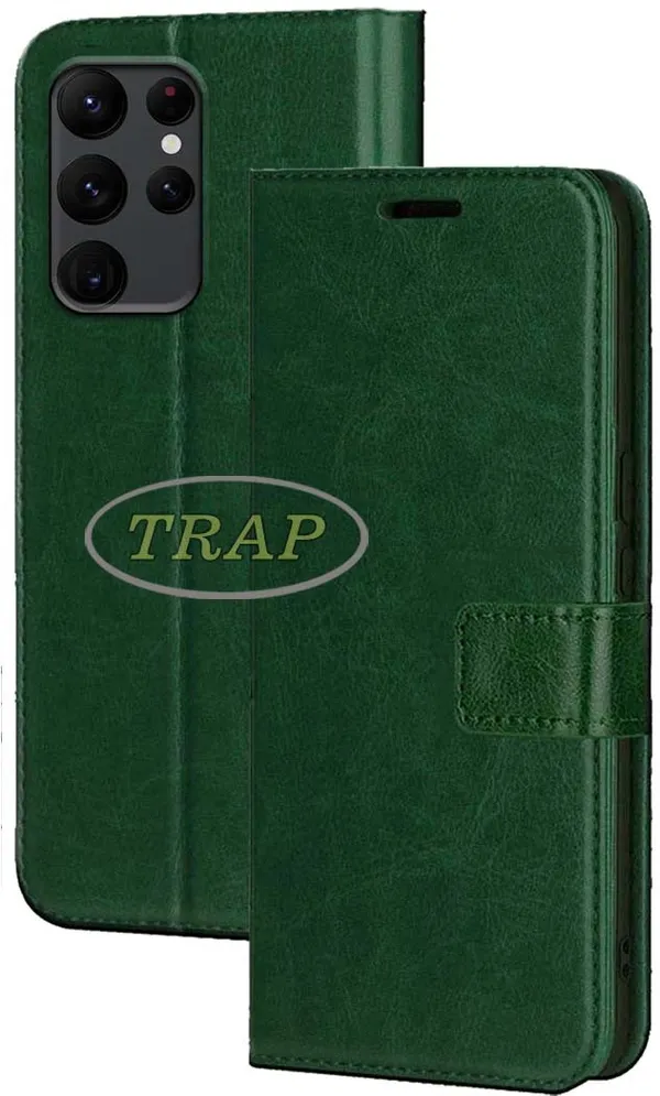 Green_Artificial_Leather_Samsung_S22_Ultra_Back_Cover