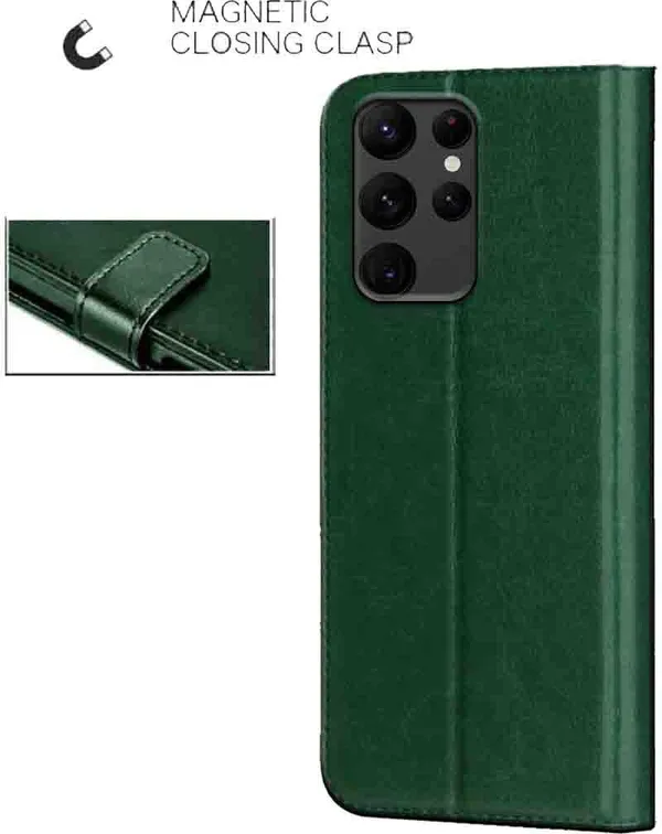 Green_Artificial_Leather_Samsung_S22_Ultra_Back_Cover