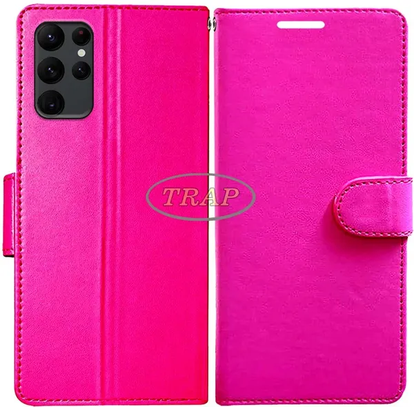 Pink_Artificial_Leather_Samsung_S22_Ultra_Back_Cover