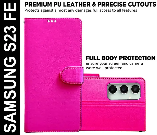 Pink_Artificial_Leather_Samsung_S23_FE_Back_Cover