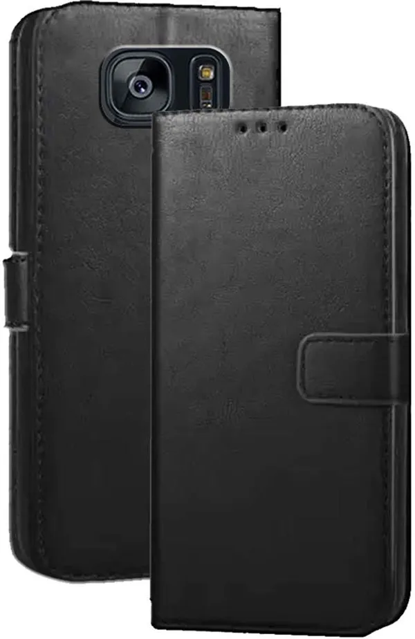 Black_Artificial_Leather_Samsung_Galaxy_S7_Edge_Flip_Cover