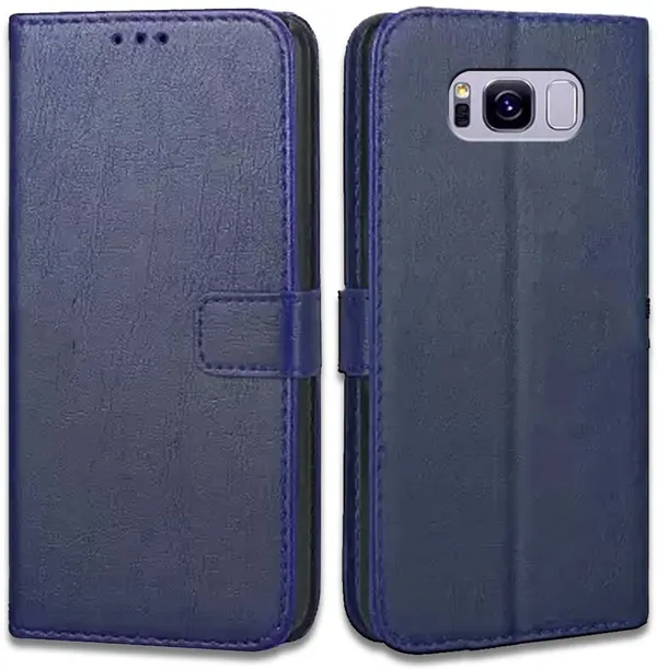 Blue_Artificial_Leather_Samsung_Galaxy_S8_Flip_Cover