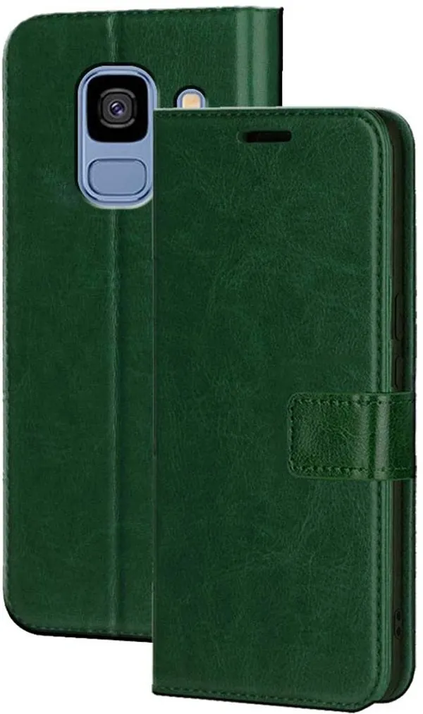 Green_Artificial_Leather_Samsung_Galaxy_S9_Flip_Cover