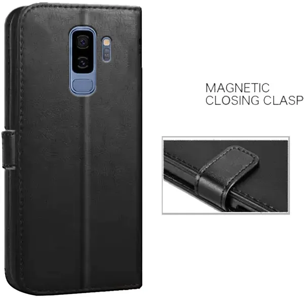 Black_Artificial_Leather_Samsung_Galaxy_S9_Plus_Flip_Cover
