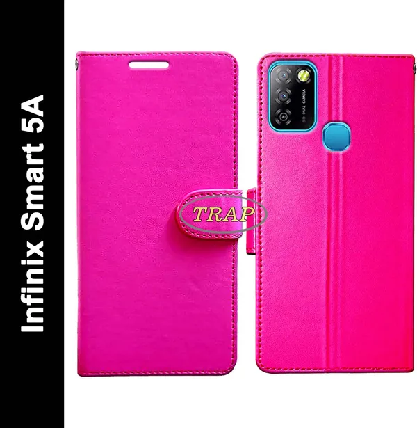 Pink_Artificial_Leather_Infinix_Smart_5A_Back_Cover