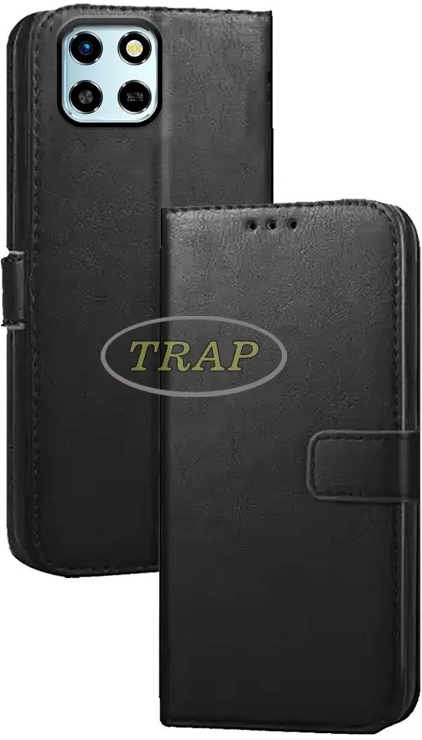 Black_Artificial_Leather_Infinix_Smart_6_HD_Back_Cover