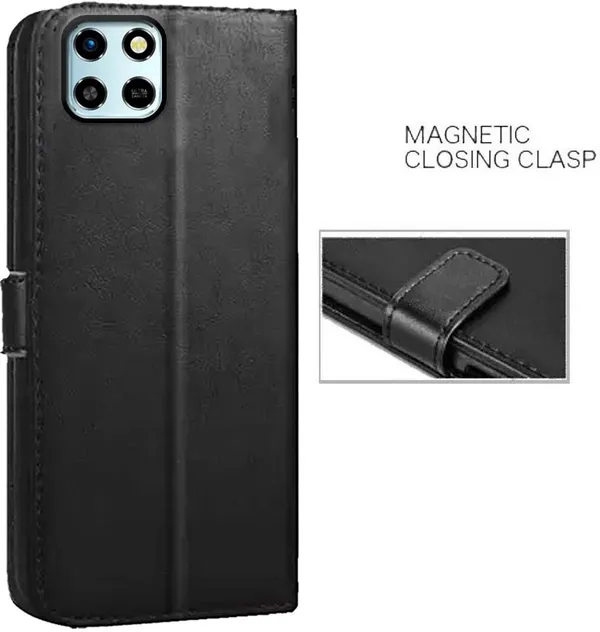 Black_Artificial_Leather_Infinix_Smart_6_HD_Back_Cover