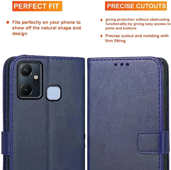 Blue_Artificial_Leather_Infinix_Smart_6_Plus_Back_Cover