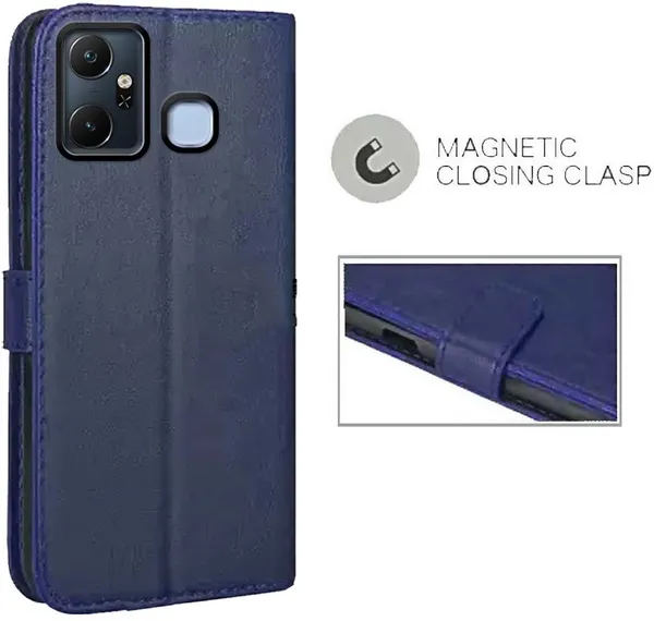 Blue_Artificial_Leather_Infinix_Smart_6_Plus_Back_Cover