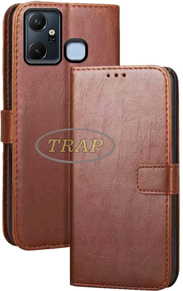 Brown_Artificial_Leather_Infinix_Smart_6_Plus_Back_Cover