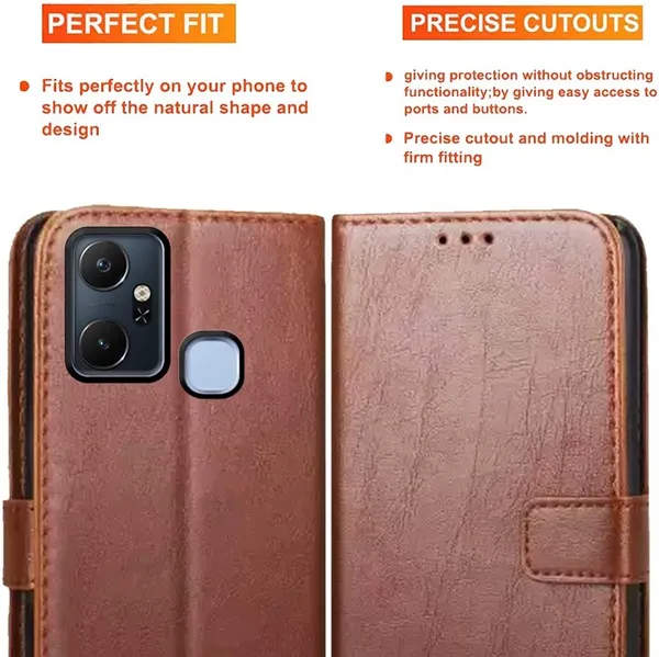 Brown_Artificial_Leather_Infinix_Smart_6_Plus_Back_Cover