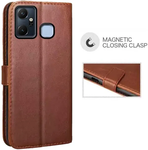 Brown_Artificial_Leather_Infinix_Smart_6_Plus_Back_Cover