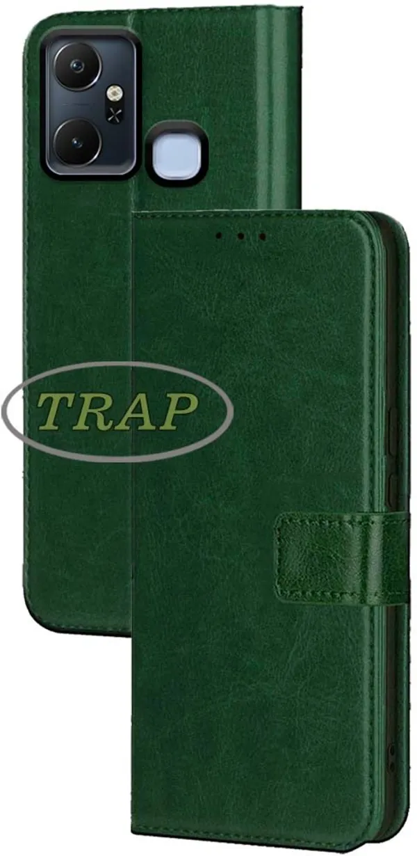 Green_Artificial_Leather_Infinix_Smart_6_Plus_Back_Cover
