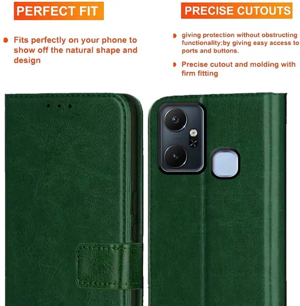 Green_Artificial_Leather_Infinix_Smart_6_Plus_Back_Cover