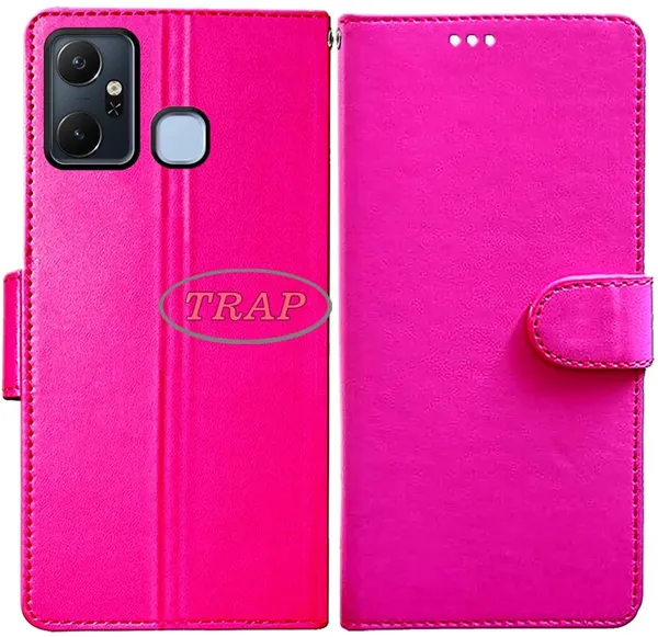 Pink_Artificial_Leather_Infinix_Smart_6_Plus_Back_Cover