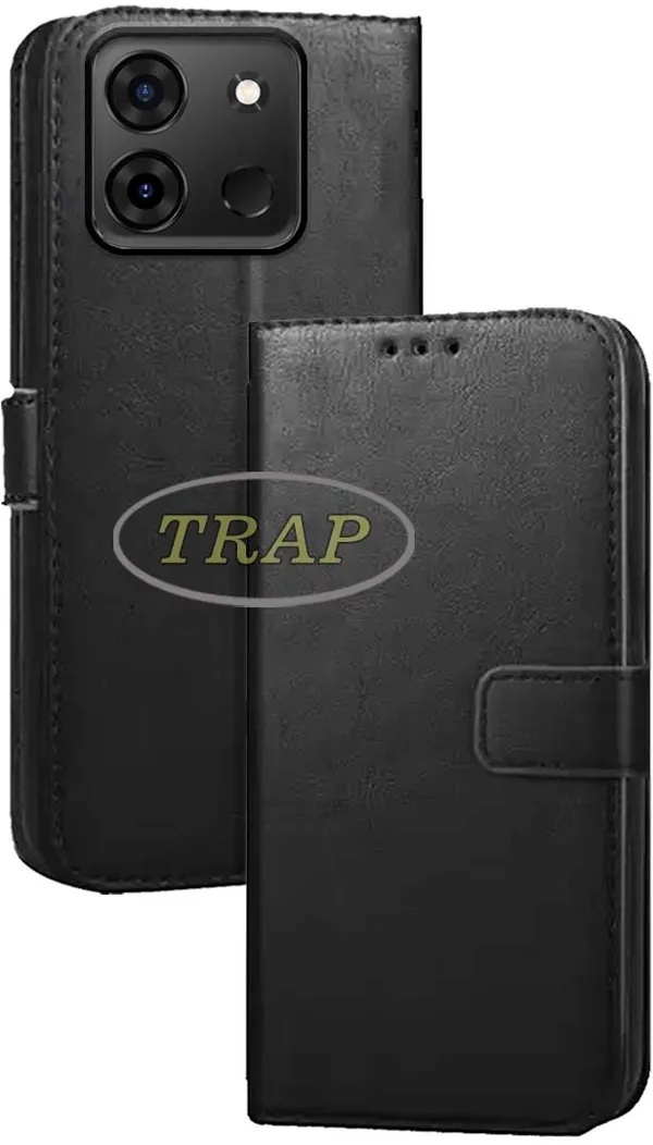 Black_Artificial_Leather_Infinix_Smart_7_Back_Cover