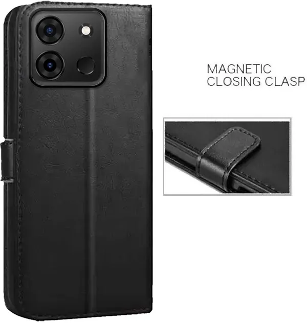 Black_Artificial_Leather_Infinix_Smart_7_Back_Cover