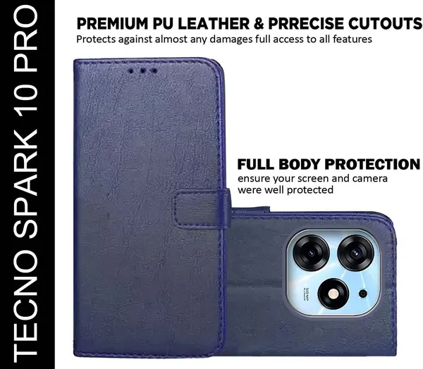 Blue_Artificial_Leather_Tecno_Spark_10_pro_Back_Cover