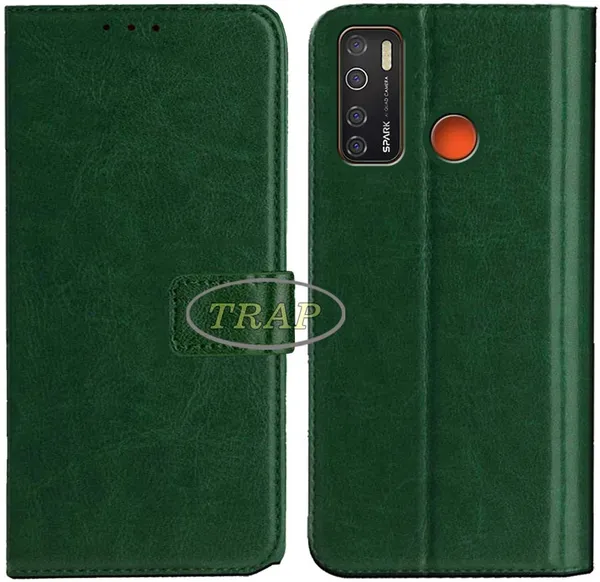 Green_Artificial_Leather_Tecno_Spark_5_Pro_Back_Cover