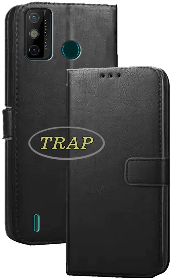 Black_Artificial_Leather_Tecno_Spark_6_GO_Back_Cover