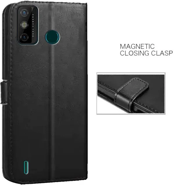 Black_Artificial_Leather_Tecno_Spark_6_GO_Back_Cover