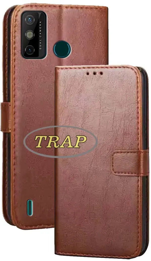 Brown_Artificial_Leather_Tecno_Spark_6_GO_Back_Cover