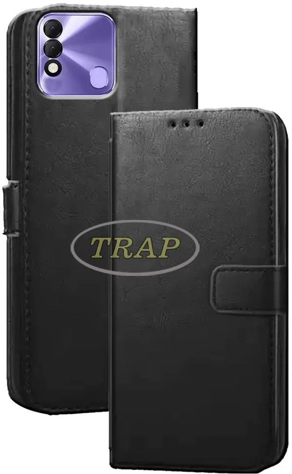 Black_Artificial_Leather_Tecno_Spark_8_Back_Cover