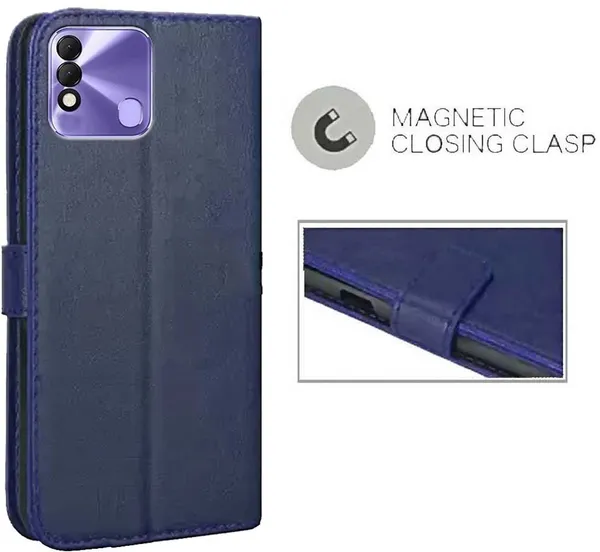 Blue_Artificial_Leather_Tecno_Spark_8_Back_Cover