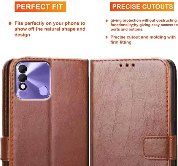 Brown_Artificial_Leather_Tecno_Spark_8_Back_Cover