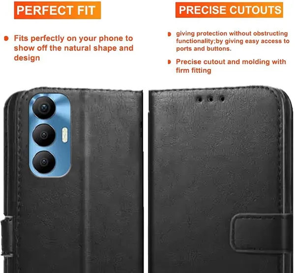 Black_Artificial_Leather_Spark_8_Pro_Back_Cover