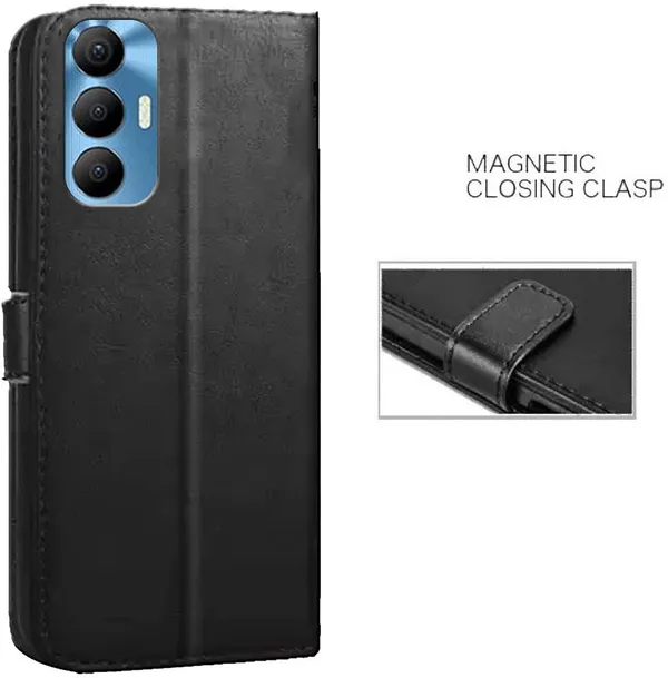Black_Artificial_Leather_Spark_8_Pro_Back_Cover