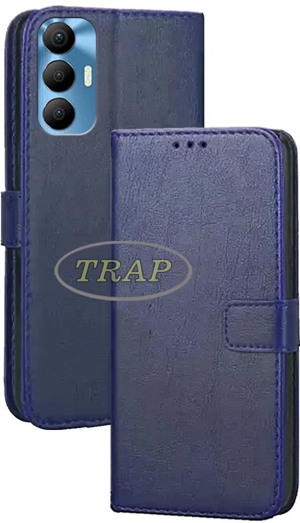 Blue_Artificial_Leather_Spark_8_Pro_Back_Cover