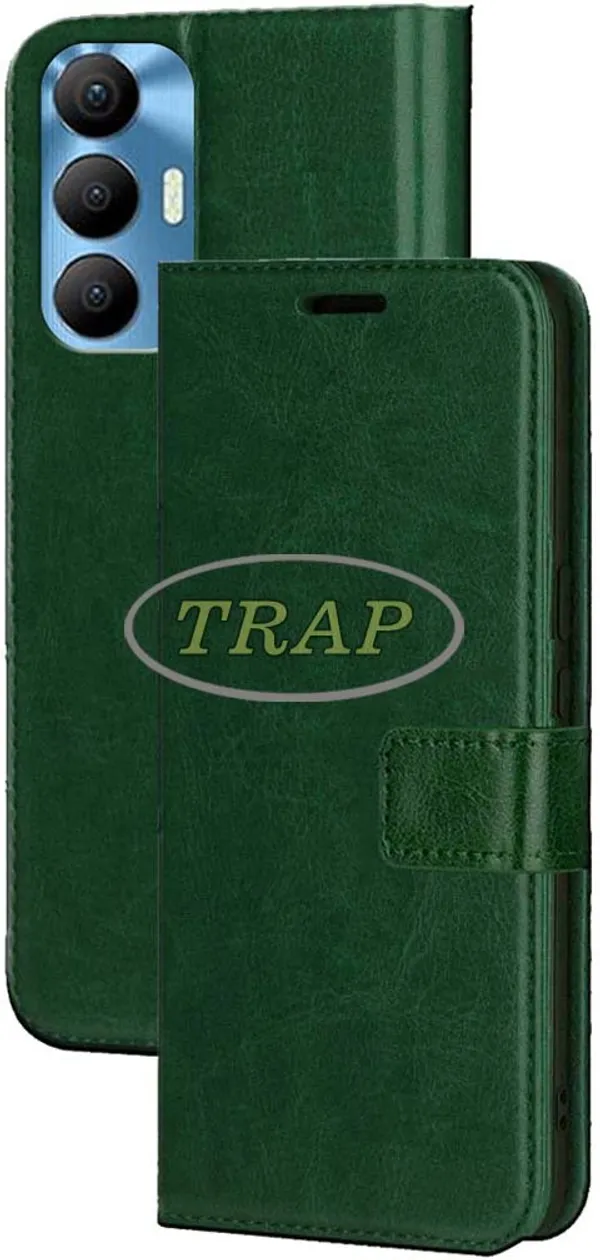 Green_Artificial_Leather_Spark_8_Pro_Back_Cover