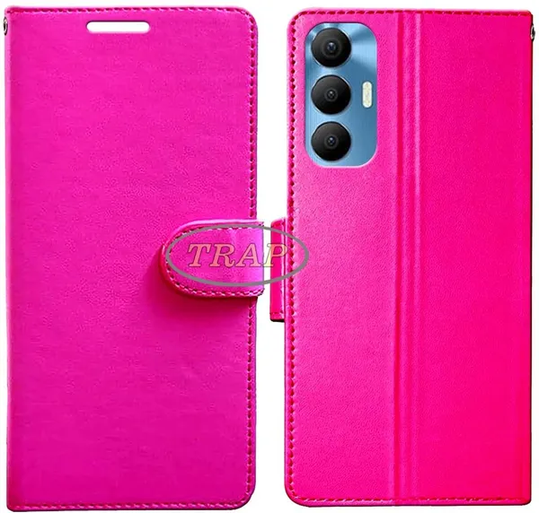 Pink_Artificial_Leather_Spark_8_Pro_Back_Cover
