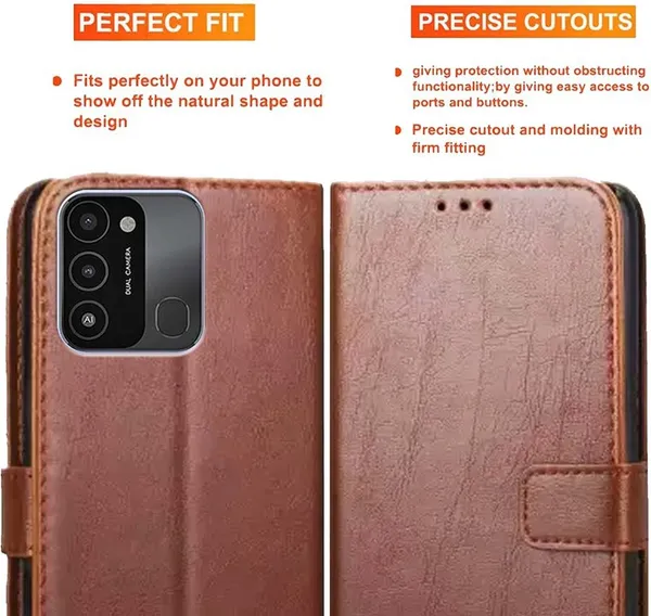 Brown_Artificial_Leather_Tecno_Spark_8C_Back_Cover