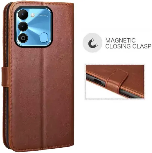 Brown_Artificial_Leather_Tecno_Spark_9_Back_Cover