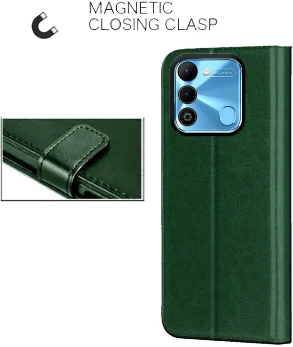 Green_Artificial_Leather_Tecno_Spark_9_Back_Cover