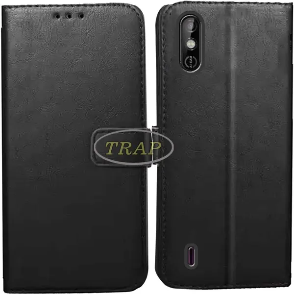 Black_Artificial_Leather_Tecno_Spark_GO_KC1_Back_Cover