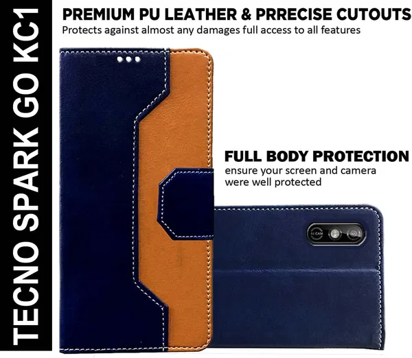Multicolor_Artificial_Leather_Tecno_Spark_GO_KC1_Back_Cover