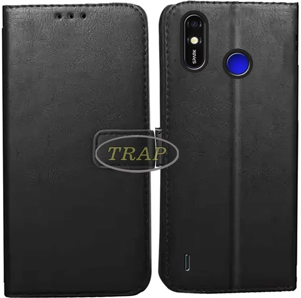 Black_Artificial_Leather_Tecno_Spark_GO_Plus_Flip_Cover